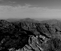 Table Mountain, black and white