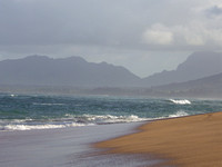 Kaui coastline and mountains