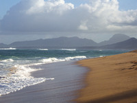 Kauai coastline and mountains