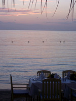 Montego Bay beachside dinner at sunset
